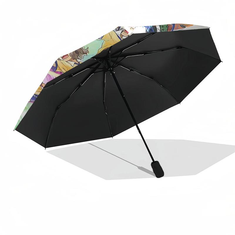 1pc Captain Tsubasa Automatic Folding Outdoor Umbrella - Portable 3-Fold Design with Iron Frame, Perfect for Fans, Travelers, Daily Use, and Gift