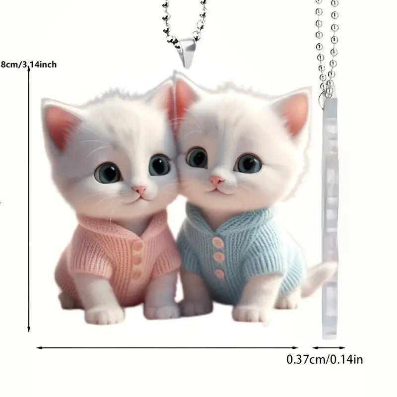 

Причудливый плоский акриловый кулон в виде кошки для автомобильных аксессуаров с игривой мультяшной тематикой