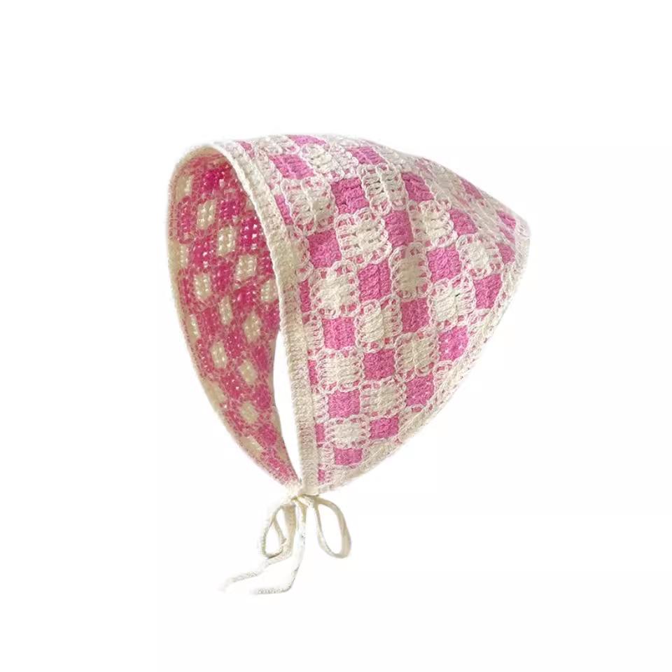 

Чжао Чжаои Вязаный треугольный платок в стиле кроше - Универсальная, модная ретро пасторальная повязка на голову для женщин и девушек