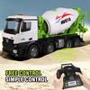 HUINA 1:14 Large RC Cement Mixer Truck 12CH Remote Control Mixer Trucks Simulation Engineering Vehicle Toy Concrete Mixing Cars