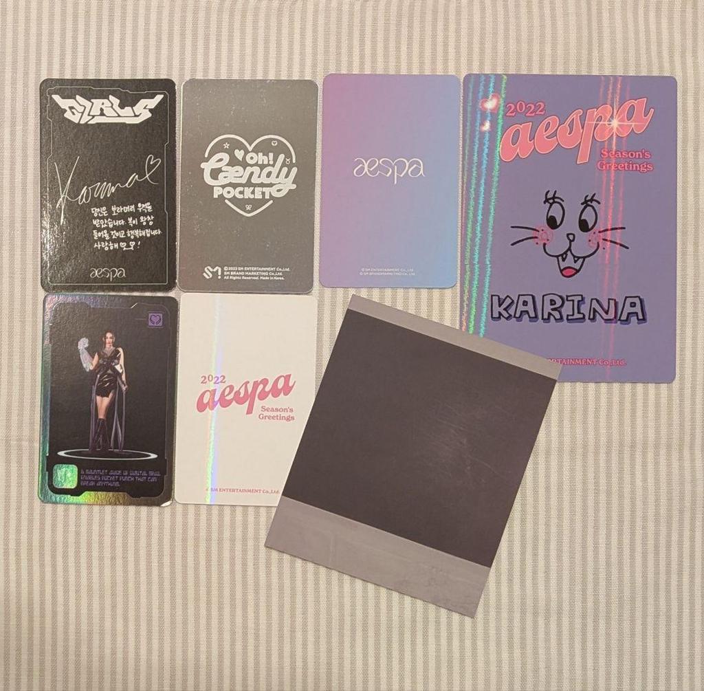 [USED] Aespa Karina KARINA poster, trading cards, and other set