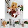 Cute Creative Animal Plush Keychain Adorable Lion Elephant Cartoon Toy Gift For Kids