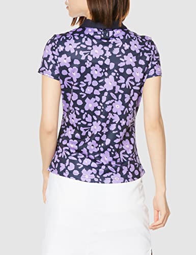 FootJoy Modern Classic Flower Print Short Sleeve Cooling Shirt, Purple, Women's, Size Small, 80553-S