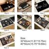 2pcs Vintage Coffee Machine Mat Anti-Slip Absorbent Placemat Rectangular Dirt-resistant Dish Drying Pad Countertop