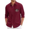 Men's Spring Casual Loose Printed Long Sleeved Shirt Men's Shirt