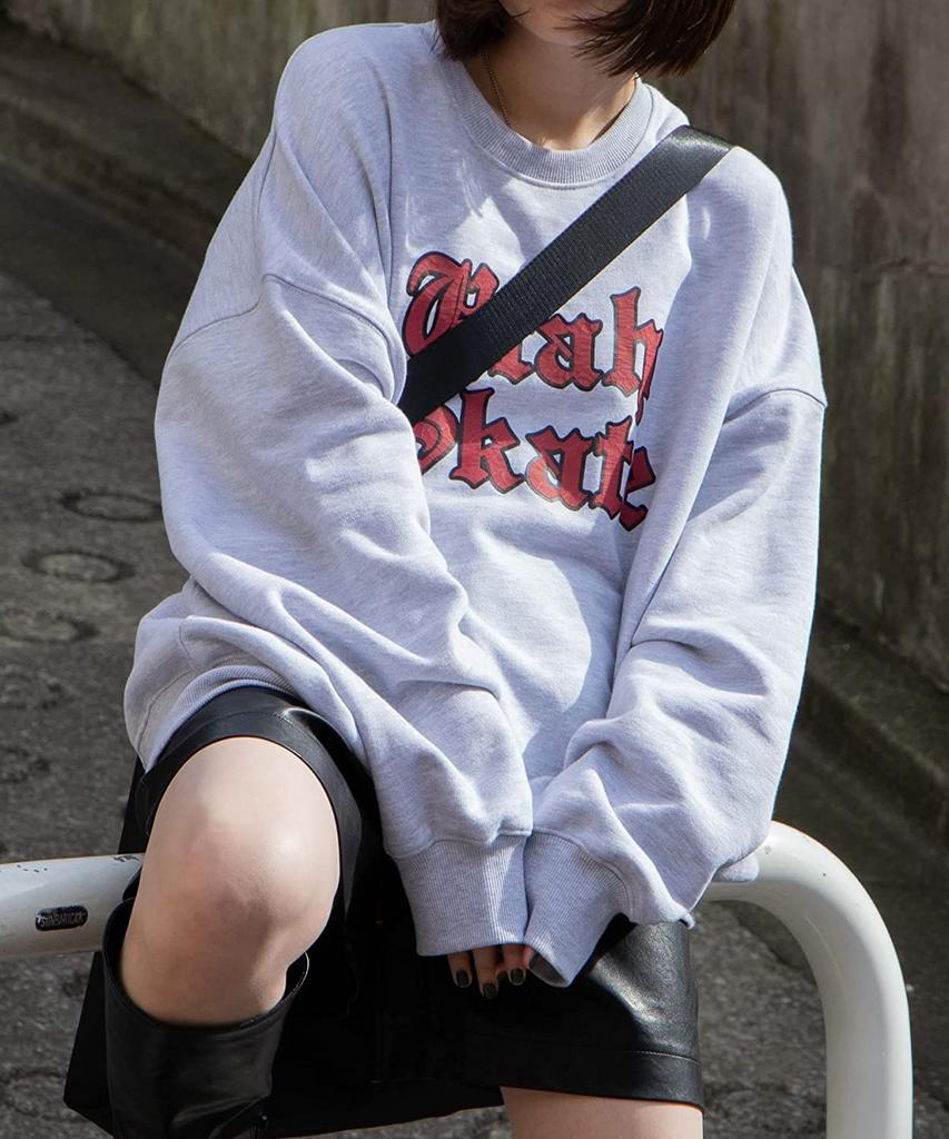 WEGO Heavyweight Old English Pullover Long Sleeve Size Gray Sonata Top, Unisex, Men's, M,