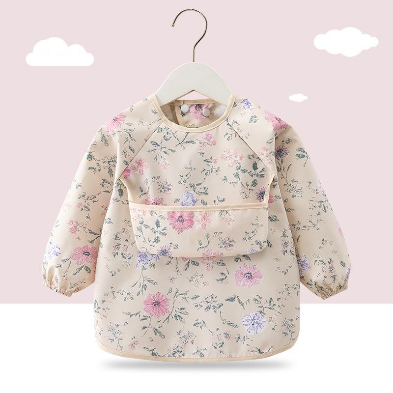 

Baby Coverall Waterproof Bib: Autumn/Winter Stain-Proof Protective Outerwear for Girls - Ideal for Kindergarten & Mealtime. Size 100 [2-3 years]