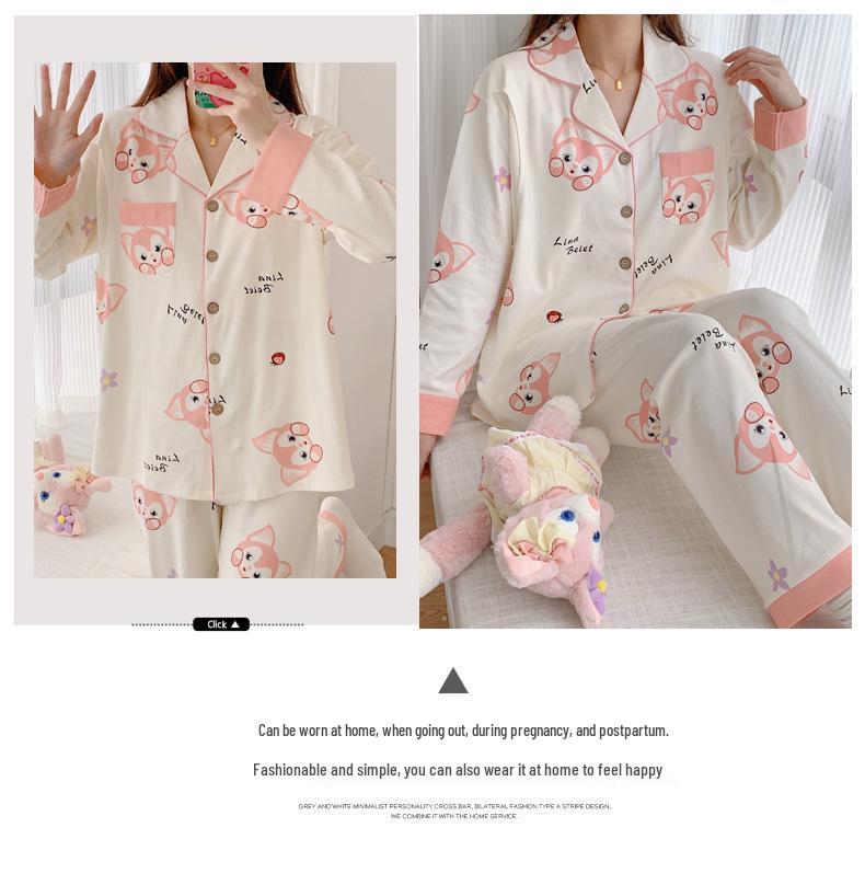 Spring & Autumn Postpartum Pajamas - Pure Cotton Maternity & Nursing Wear