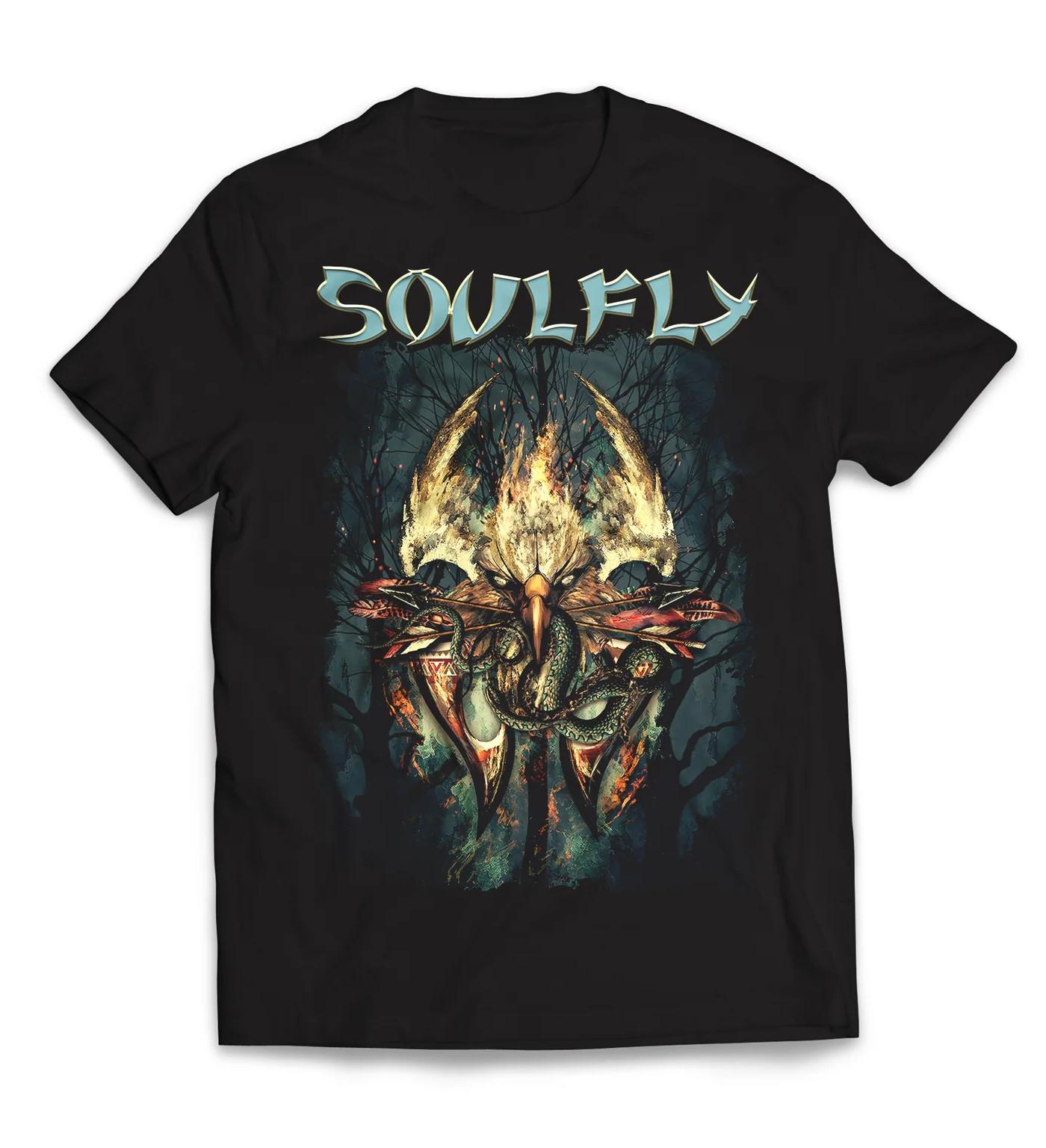 New Soulfly Band Short Sleeve Cotton Black T Shirt S-5XL MM127 S разноцветный