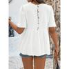 YYFS Women's Fashion Casual Summer Spring Solid Color Print  Short Sleeve O-Neck Blouses & Shirts