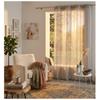 Sheer Curtain - EDEN - Stripes - 140 X 260 Cm - Satin Tonal Stripes - 8 Silver Metal Eyelets
