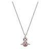 Capucine Saturn Lantern and Begonia Style Necklace, Same Style for Men and Women, Silver/rose Pink 630203HN-02P639