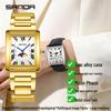 SANAD Women's Roman Numeral Quartz Moon Phase Waterproof Square Watch