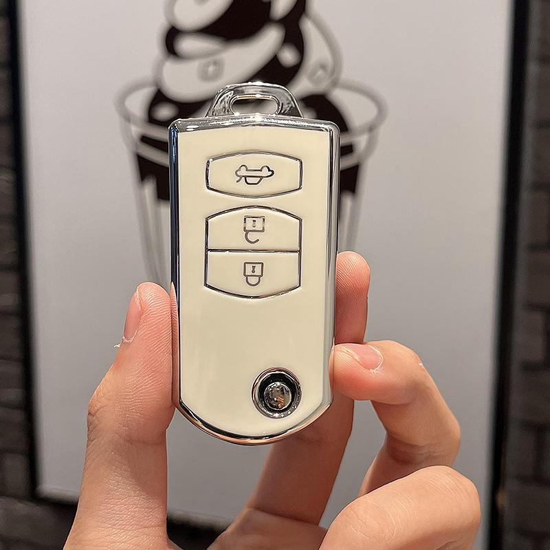 For Mazda Demio 2 3 5 6 M3 M5 M6 CX-5 CX7 CX9 RX8 MX5 MPV 2/3 Buttons TPU Shell Fob Holder Car Key Case Cover Keyless