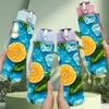 1PC Orange Citrus Fruit On Blue Water Print 750ml Color Plastic Sports Water Bottle Leakproof Flip Straw Lid Suitable for Sports Office Home Use