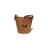 Cowhide Large Capacity Sanded Leather Bucket Bag Niche Design Fashion One-shoulder Underarm Women Bag