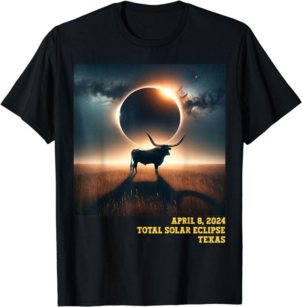 Texas Total Solar Eclipse 2024 Commemorative Astronomical T-Shirt Unisex T-Shirt XXL