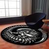 VIKAMA Xenomorph Alien Ouroboros Round Rug, Gothic Horror Sci-Fi Floor Mat, Bedroom Living Room Man Cave Decor Carpet