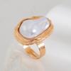 Lacteo Punk Semi Baroque Imitation Pearl Alloy Open Adjustable Rings For Women Banquet Wedding Aesthetic Jewelry Accessories New