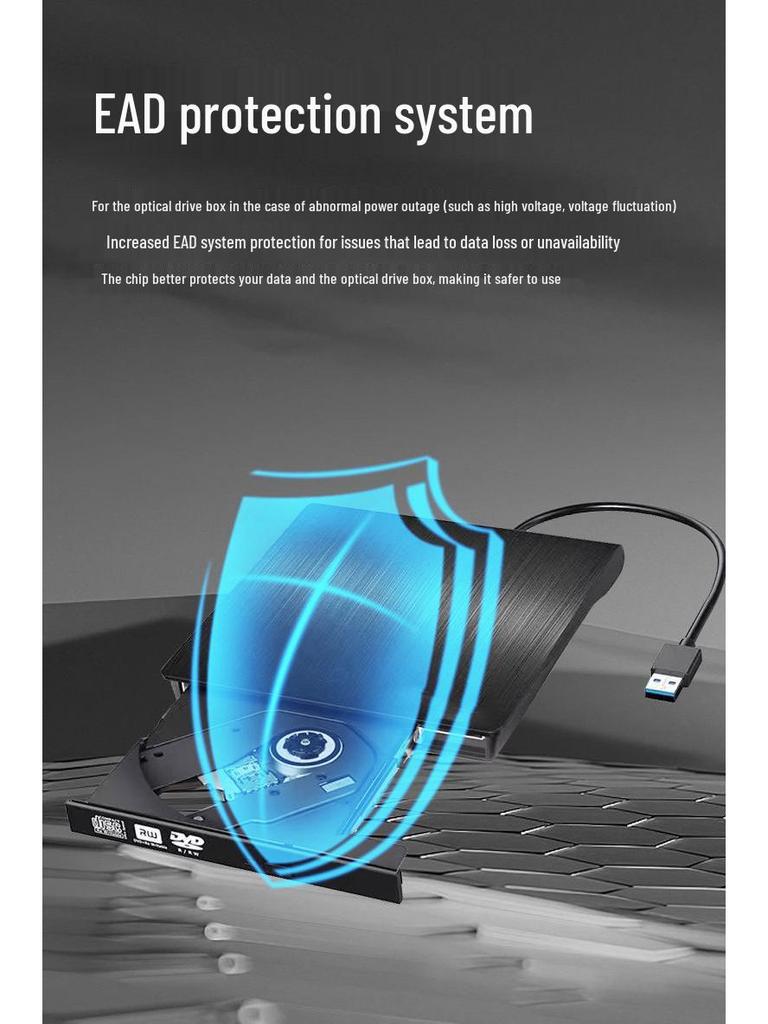 Brushed USB 3.0 Type-C Dual Interface External DVD/CD RW Laptop Optical Drive
