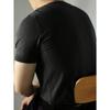 Black Ribbed Short Sleeve Knit Sweater Slim Fit Soft Breathable Summer Casual Daily Top