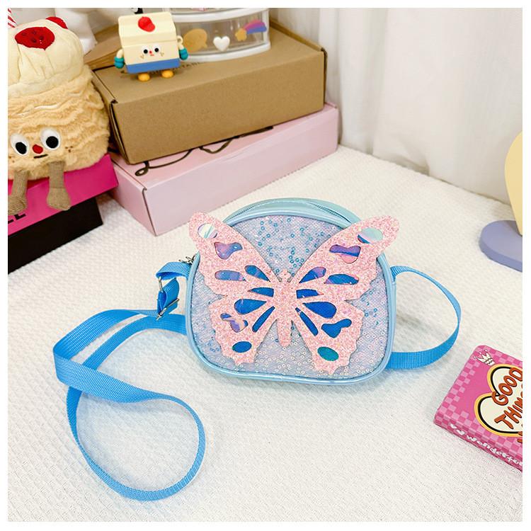 Sparkling Decoration Bow Solid Color Children Shoulder Bag For Use Daily