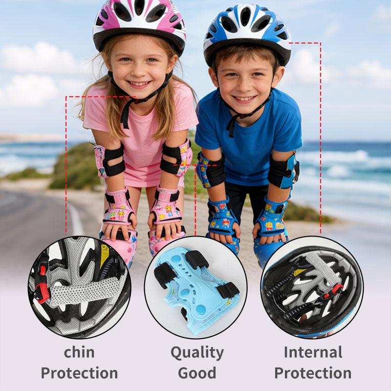 Child protective equipment helmet elbow knee pads for girls aged 3 4 5 6 7 8 9 10 11 12 year boy Suitable for roller skating and skiing