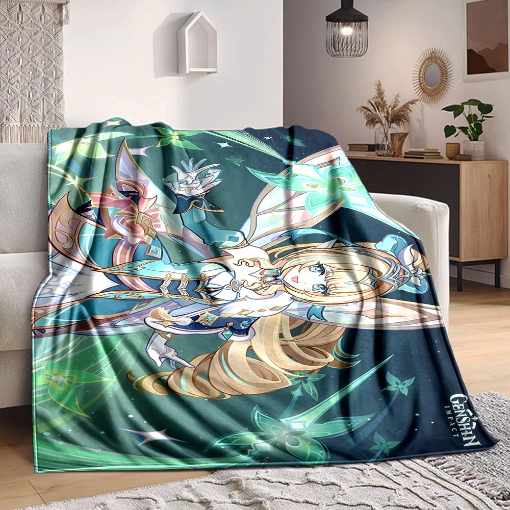1Pc Fantasy Fairy Tale World Flannel Blanket, Soft And Comfortable, Casual Warm, Camping Travel, Christmas, Halloween Xmas Gift S1743