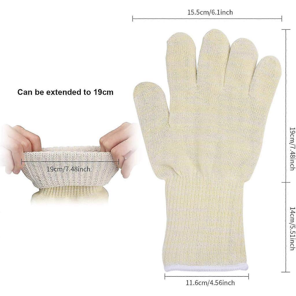 Heat Resistant Oven Gloves, Heat Resistant Up to 500C, Barbecue Gloves for BBQ, Grilling, Baking, Fireplace, Welding Gloves