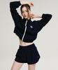 Leijibi [Set] Cool Touch Crop Loose Fit Women'S Zip-Up Rash Guard + Swim Pants Set (4 Colors)