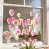 Muttertag Fensteraufkleber Wasserdicht Rosa Herzen Ballons Dekorativer Aufkleber Statische Glasaufkleber für Zuhause Büro Geschäft Glastür
