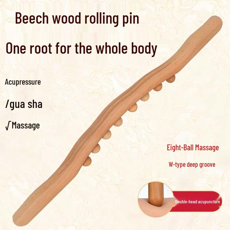 

Carbonized Gua Sha & Muscle Massage Stick with 8-Bead and 10-Bead Options