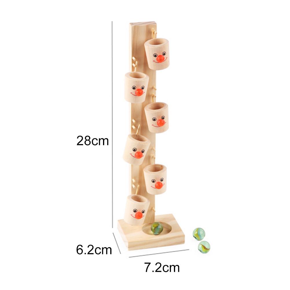 Clown Marble Ball Run Track Games Kids Early Educational Wooden Toy Funny Clown Kegs