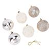 6PCS Velvet Xmas Balls Set 3.1 Inch PVC Flocked Hanging Xmas Ball Tree Ornament Decoration for Holiday Party Decor