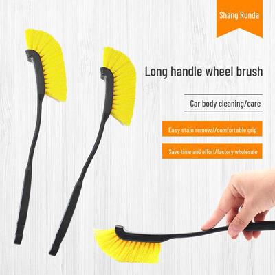 Escova de limpeza multifuncional com cabo longo para motocicletas e carros, com faca de cotovelo para rodas e vãos de portas
