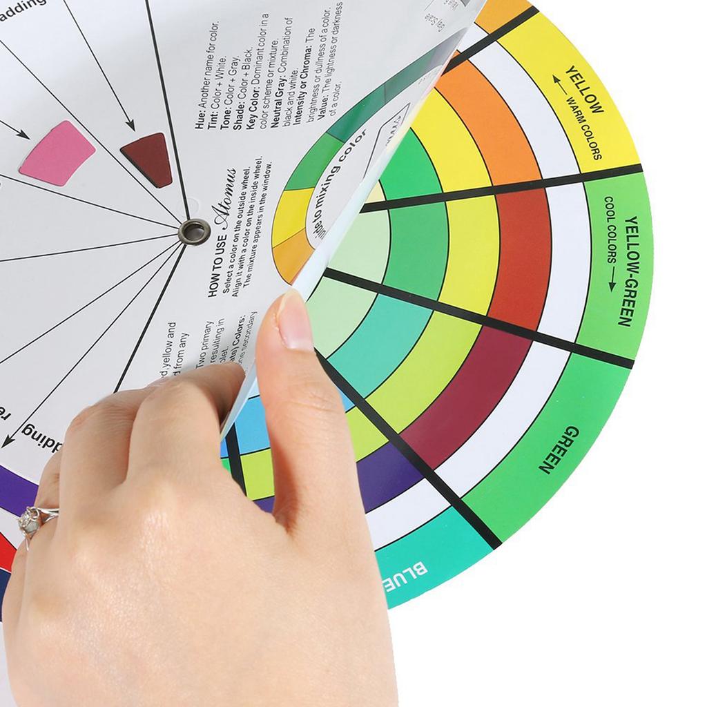 Professional Mix Guide Round Tattoo Nail Pigment Color Wheel Paper Card Supplies