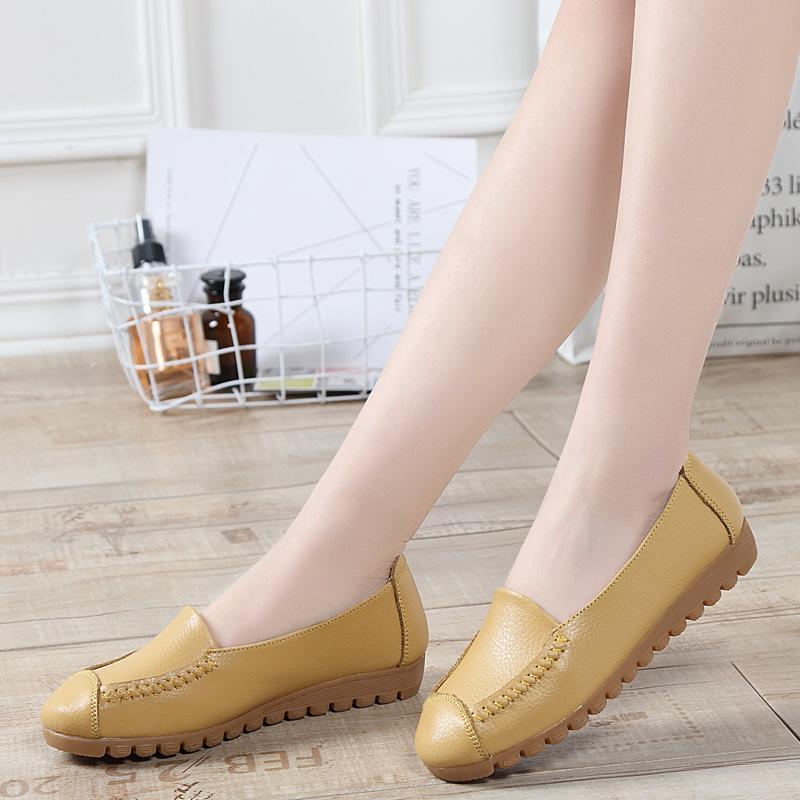 

Женские туфли-лодочки Удобные Дышащие Слипоны Лоферы Модная обувь на плоском каблуке для повседневной носки 35 жёлтый