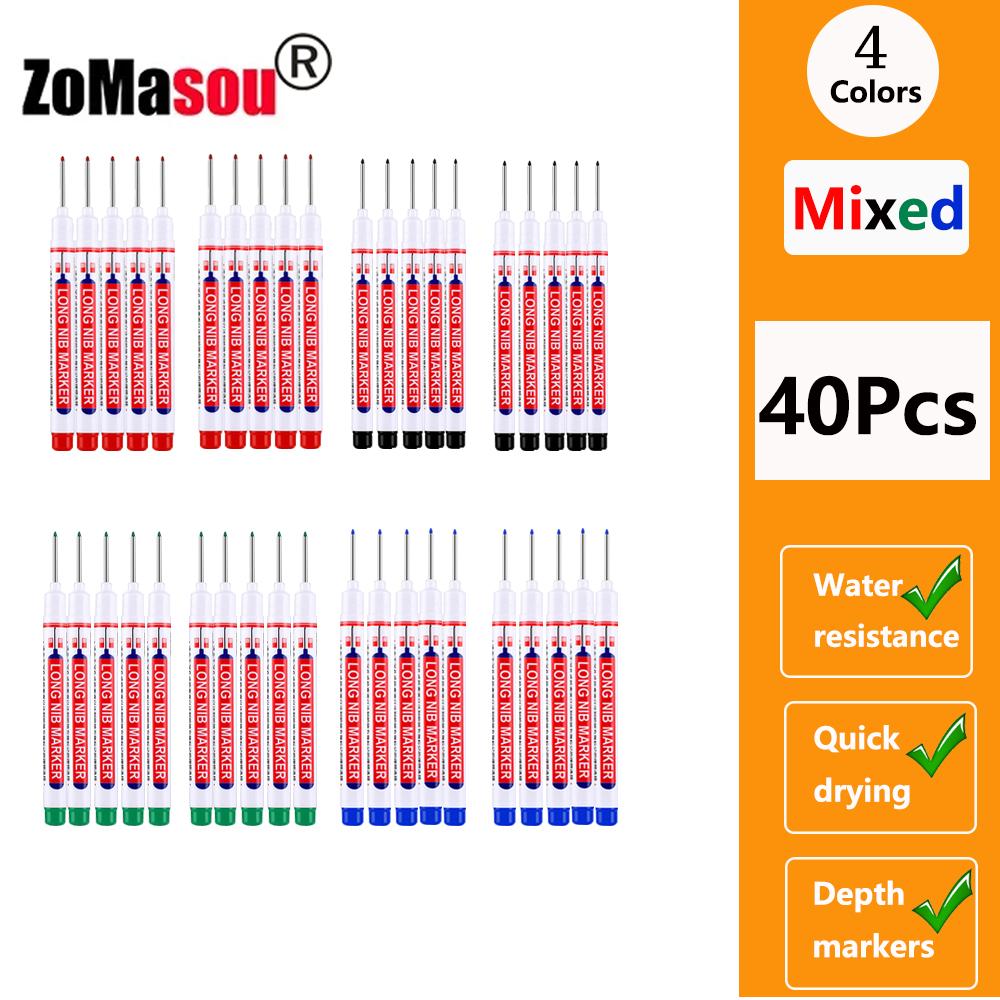 1-100 Stück 20mm Langer Kopf Markerstift Mehrzweck Holzbearbeitung Fliesen Dekoration Tiefloch Marker Stifte Rote/Schwarze/Blaue/Grüne Tinte