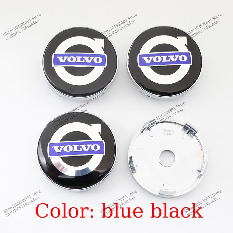 4ks 56/60mm Samolepky na středové krytky kol pro auto Kryty středů kol Pro Volvo Rdesign T6 AWD C30 C70 S40 S60 S70 S80 S90 V40 XC70