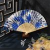 10 Pcs Hand Held Folding Fan Summer Vintage Bamboo Folding Fan Women Craft Silk