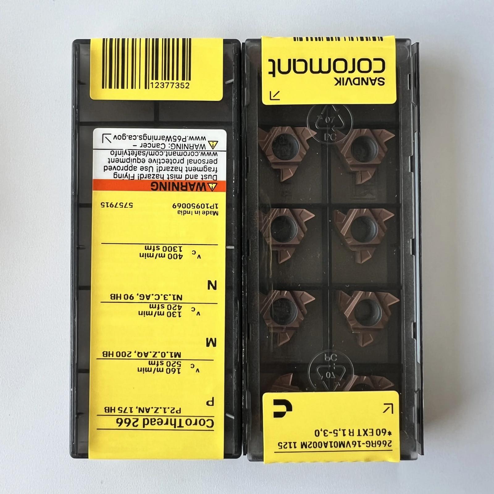 

SANDVIK / 266RG-16VM01A002M 1125 / Industrial indexable Carbide Inserts 10 Pcs