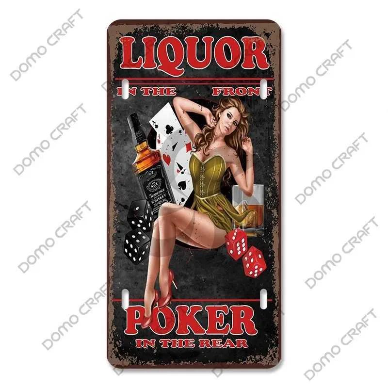 Whiskey Poster Metallblech Logo Whiskey Mädchen Weinglas Retro Metallschild Bar Club Bar Wohnzimmer Heimwanddekoration