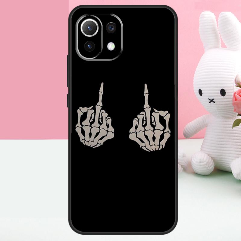 Skeleton Middle Finger Case For Xiaomi 15T 13T 14T 17 Pro Max 15 14 Ultra POCO X7 Pro X5 X6 F5 F6 F7 F8 Ultra Funda