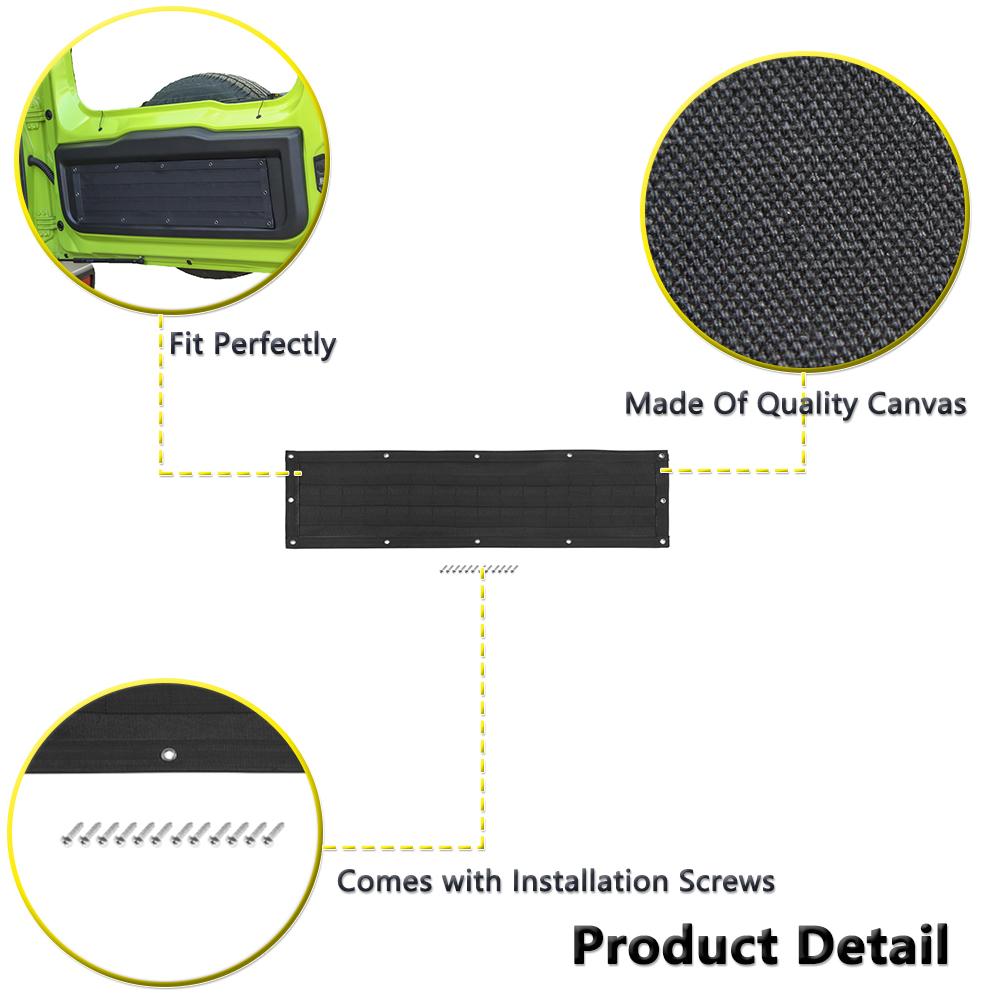 Rear Door Panel Molle Storage Bag Tools Organizer for Suzuki Jimny JB64 JB74 2019-2026 Tailgate Interior Accessories Tidying