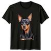 Miniature Pinscher Dog Portrait Art T-Shirt