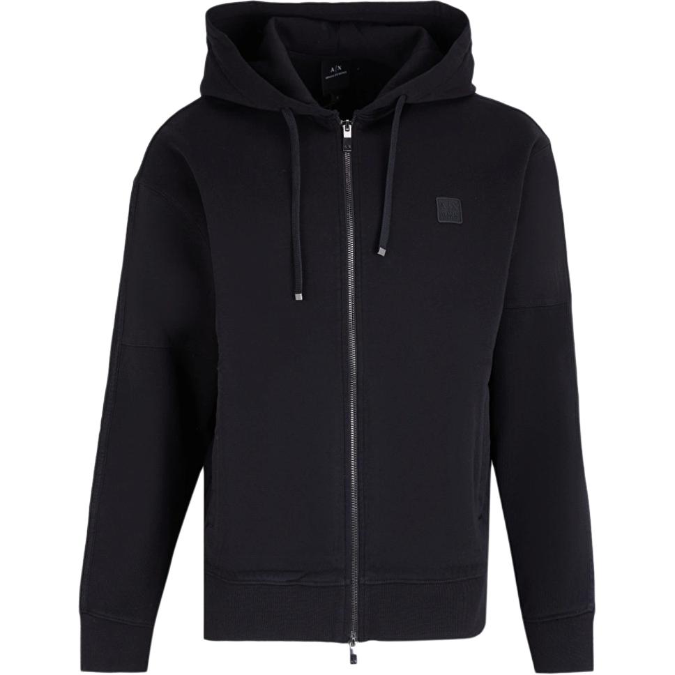 Armani Exchange Solid Color Hooded Zip Long Sleeve Sweatshirt Men tops Black 6DZMHD-ZJNPZ-1200