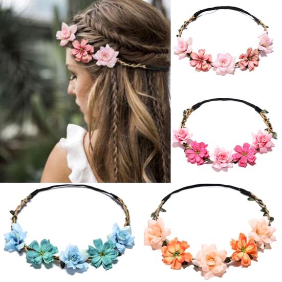 Fashion Artificial Flower Headband Garland Wreath Wedding Party Bridal Headpiece