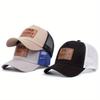 Adjustable Distressed Faded Cap DAD DADDY Leather Label Sunscreen Hats  For Man Women