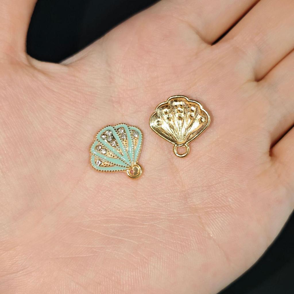 Alloy Seashell Drill Necklace & Earrings Charms – Small Ocean Pendant DIY for Jewelry & Phone Chains