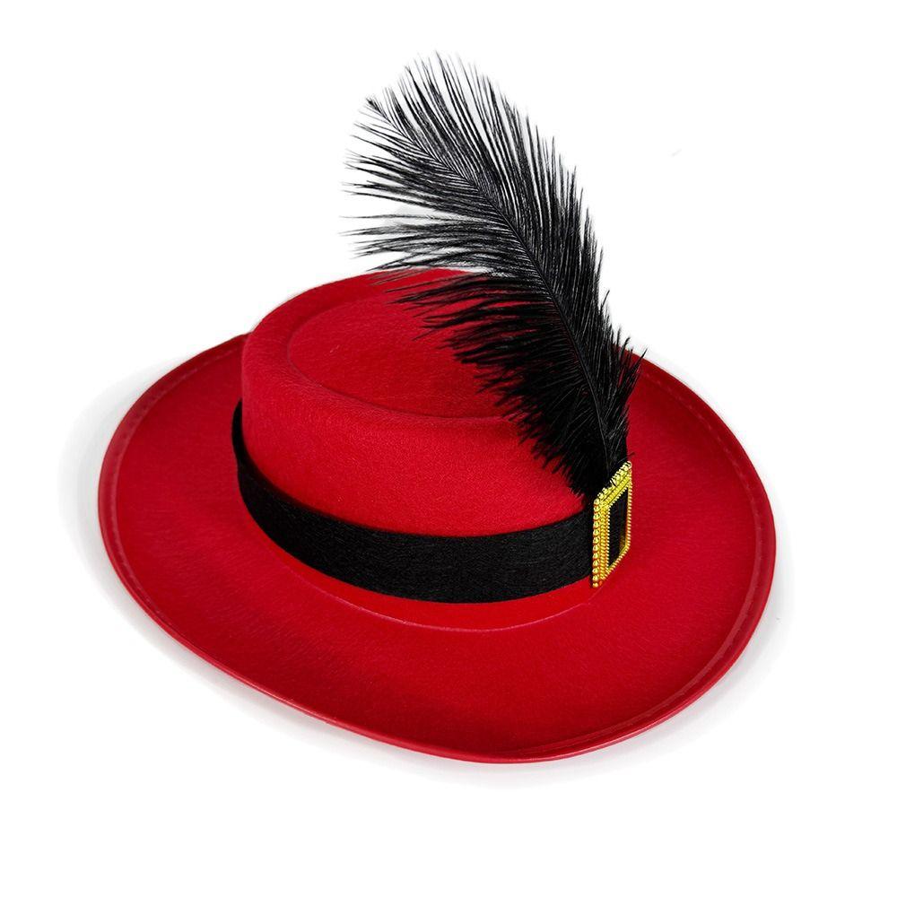 Vintage Black Musketeers Costume Hat Magician Hat Kids Cosplay Hat  Men Women Unisex